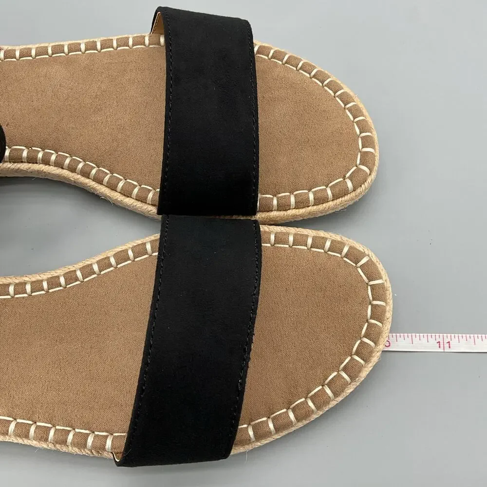 NEW Style & Co Women’s Peggyy Ankle Strap Espadrille Flat Sandals Black Size 8M - Picture 7 of 10